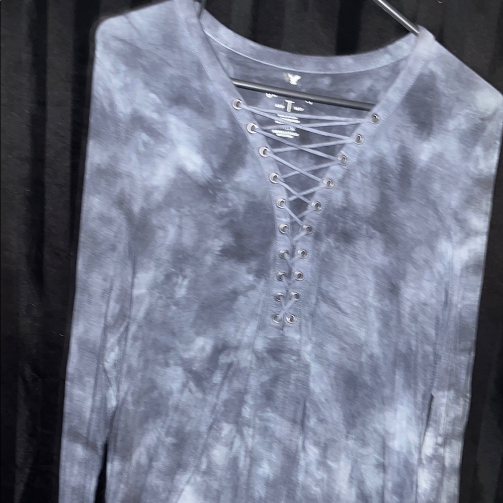 American Eagle Outfitters Gray Long Sleeve Top